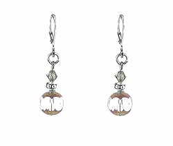 Earrings - E211 - Silver & Crystal Beads (8mm) ~ Clear
