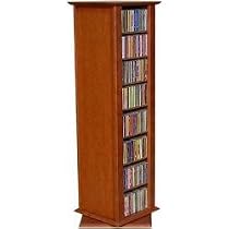 Revolving Media Tower 2 Sided 51" High (Cherry) (50 3/4"H x 15"W x 14.5"D)