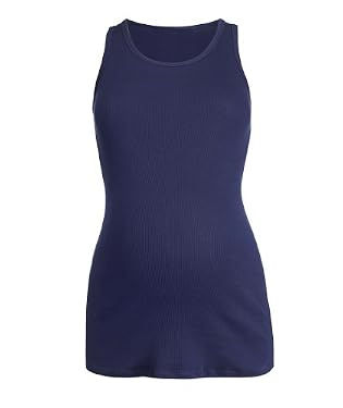 Maternity Ribbed Vest - BLue
