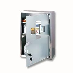 XL Medizinschrank Arzneischrank Edelstahl + Glas 45 cm