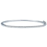 Sterling Silver Diamond Straight-Line Bangle Bracelet, (1/4 cttw, J-K Color, I2-I3 Clarity) Sterling Silver Diamond Straight-Line Bangle Bracelet, (1/4 cttw, J-K Color, I2-I3 Clarity)