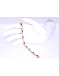 14K Yellow Gold Diamond/Ruby Bracelet