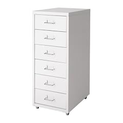 IKEA Rollcontainer "Helmer" Schubladenelement aus Stahl - 6 Schubalden - BxTxH 28x43x69cm - WEISS