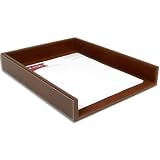 Rustic Brown Leather Legal Letter Tray