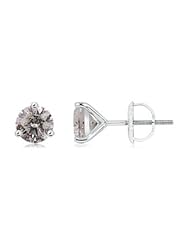 1.5 ct Solitaire Diamond Stud Earrings in White Gold
