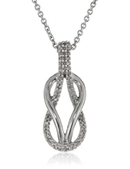 Sterling Silver Diamond Knot Pendant Necklace (1/10 cttw, I-J Color, I2-I3 Clarity), 18"