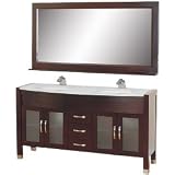 Daytona 63 Double Bathroom Vanity Set with White Carrera Marble Countertop - Espresso w/ Drawers