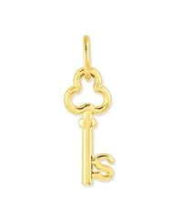 14k Yellow Gold S Key Charm Pendant. Metal Wt- 0.4g