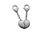 Porte-clés coeur sécable en argent, à partager entre amoureux