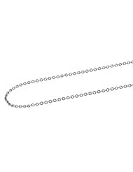 Ladies Real Solid 18K White Gold Italy Cable Link Chain Necklace 18" 3.1 Grams