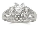 Designer Inspired CZ Rings - Sterling Silver Designer Inspired Flower Like CZ Ring Size 7