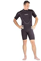 3mm MEN'S Akona Shorty Shortie Spring Wetsuit for Scuba Diving, Snorkeling, Surfing and all Watersports (wet87)