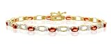 BEAUTIFUL 4.03 CT GENUINE GARNETT & DIAMOND 14K TENNIS BRACELET
