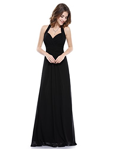 Ever Pretty Elegant Halter Ruched Bust Floor Length Evening Dress 08487
