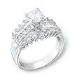 Women's Classic Line Clear Cubic Zirconia Rhodium Ring, Size: 5-10 Women's Classic Line Clear Cubic Zirconia Rhodium Ring, Size: 5-10
