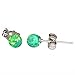 Margarita: 4mm Kiwi Green Created Opal Ball Stud Post Earrings, Solid 925 Sterling Silver