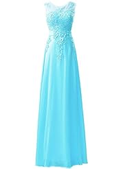 Portrait Neck Scoop Neck Chiffon/Silk/Tulle Applique Beaded Evening Dress/Bridesmaid Dress/Prom Dress 