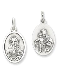 Sterling Silver Sacred Heart of Jesus Medal QC3456"