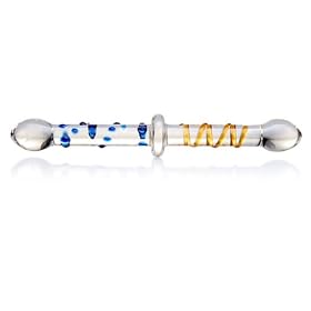 Don Wand Double Head Glass Pleasure Wand, Nubby, Color Swirl