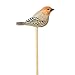 Carved Wood Golden Finch Bird on Pick | 2 Picks | for Indoor Decor