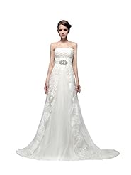 Strapless Natural   Waistline Mermaid Satin/Tulle Lace  Wrap Wedding Dress  With Rhinestones and a Sash 