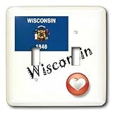 SmudgeArt State Flags for the USA - I Love Wisconsin - Light Switch Covers - double toggle switch