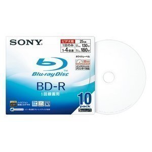 SONY 日本製 ビデオ用BD-R 追記型 片面1層25GB 4倍速 プリンタブル 10枚P 10BNR1VBPS4