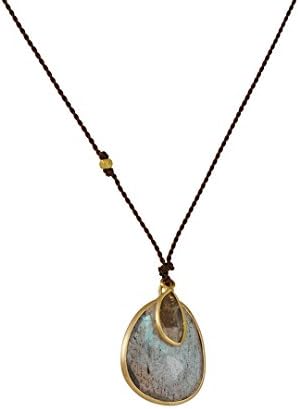 MARGARET SOLOW - Labradorite and Diamond Slice Necklace