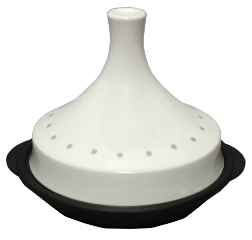 有田焼&南部鉄器 IHパオ型 タジン鍋 (すのこ付き) ブルーホタル彫 ID-19-02