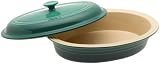 Le Creuset Stoneware 5-1/3-Quart Oval Covered Dish, Jade
