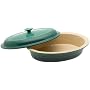 Le Creuset Stoneware 5-1/3-Quart Oval Covered Dish, Jade