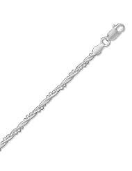 16" 2 Snake And Bead Twist Necklace