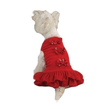 Zack & Zoey Velouria Red Bow Dog Party Dress