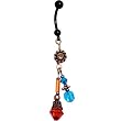 Handcrafted Austrian Crystal Exotic Dangle Belly Ring