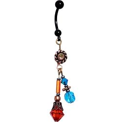 Handcrafted Austrian Crystal Exotic Dangle Belly Ring