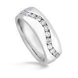 18k White Gold Diamond Wedding Band.