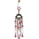 Copper VINATAGE PEARL DROP Chandelier Belly Ring