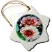 Dahlia Flowers - 3 Inch Snowflake Porcelain Ornament