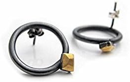 Round Sterling Silver Studs Nugget Earrings handmade by Zizou