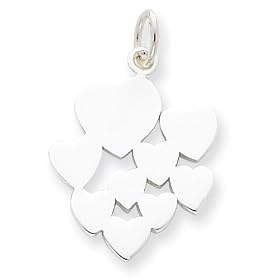 Sterling Silver Heart Cluster
