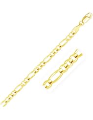 4.5mm 14K Yellow Gold Solid Figaro Bracelet