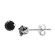 Tressa Sterling Silver Black CZ Round Earrings