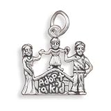 Oxidized "Adopt a Kid" Charm Sterling Silver