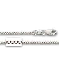 14K White Gold Classic Mirror Box Chain (Width 1.0mm)