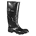 16"H Menx27;s Knee Boots, Steel Toe Type, PVC Upper Material, Black, Size 8