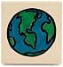 Globe Wood Mounted Rubber Stamp