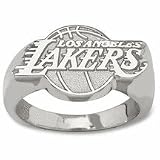 Los Angeles Lakers 5/8 Logo Men's Ring (Size 10) - Sterling Silver Jewelry