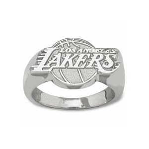 Sterling Silver LOS ANGELES LAKERS LOGO 5/8" RING