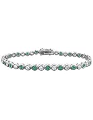 Emerald and Diamond Tennis Bracelet with 5.00 CT TGW on 18K White Gold