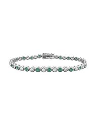 Emerald and Diamond Tennis Bracelet with 5.00 CT TGW on 14K White Gold